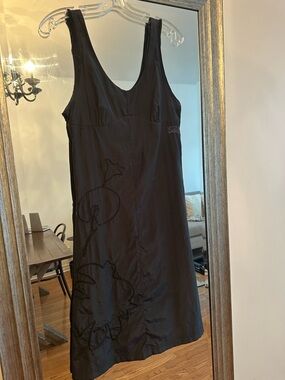 Diesel Black Sleeveless V-Neck Summer Embroidered Dress